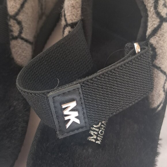 Michael Kors MK Logo Fuzzy slip on  Comfy Fur Lined Slippers .BNWT - Picture 5 of 9